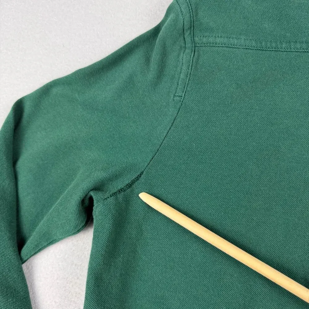 Ralph Lauren Green Pima Cotton Long Sleeve Polo L